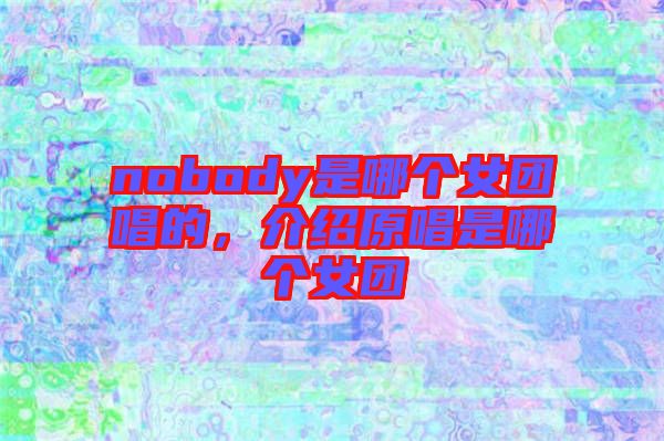 nobody是哪個(gè)女團(tuán)唱的，介紹原唱是哪個(gè)女團(tuán)