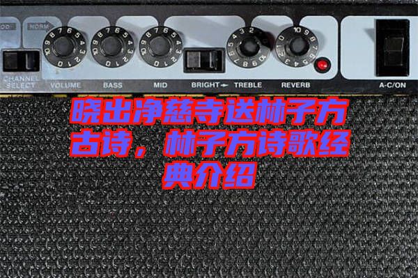 曉出凈慈寺送林子方古詩，林子方詩歌經(jīng)典介紹