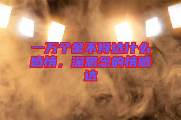 一萬個(gè)舍不得達(dá)什么感情，深思念的情感達(dá)