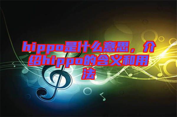 hippo是什么意思，介紹hippo的含義和用法