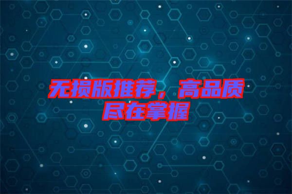 無(wú)損版推薦，高品質(zhì)盡在掌握
