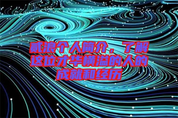 貳浪個人簡介，了解這位才華橫溢的人的成就和經歷