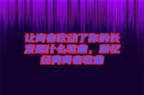 讓青春吹動了你的長發(fā)是什么歌曲，回憶經典青春歌曲