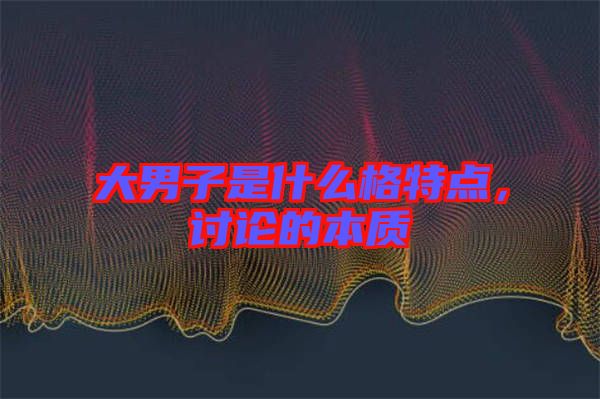 大男子是什么格特點(diǎn)，討論的本質(zhì)