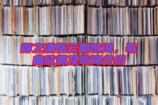 薛之謙岳云鵬歌詞，歌曲欣賞及歌詞介紹
