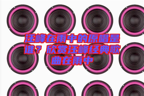 汪峰在雨中的原唱是誰(shuí)？欣賞汪峰經(jīng)典歌曲在雨中