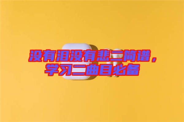 沒(méi)有淚沒(méi)有悲二簡(jiǎn)譜，學(xué)習(xí)二曲目必備
