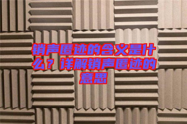 銷(xiāo)聲匿跡的含義是什么？詳解銷(xiāo)聲匿跡的意思