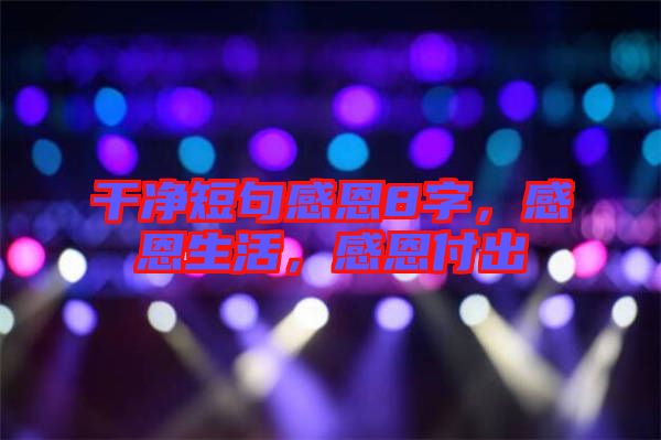 干凈短句感恩8字，感恩生活，感恩付出