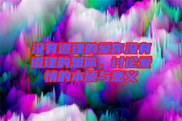 沒有道理的愛你沒有道理的想你，討論愛情的本質(zhì)與意義