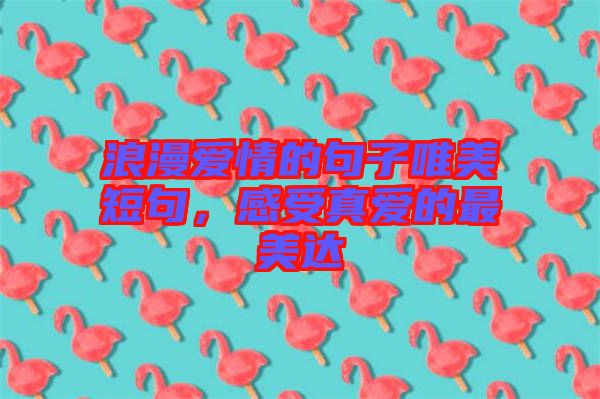 浪漫愛(ài)情的句子唯美短句，感受真愛(ài)的最美達(dá)