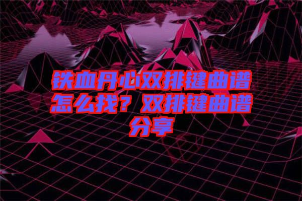 鐵血丹心雙排鍵曲譜怎么找？雙排鍵曲譜分享