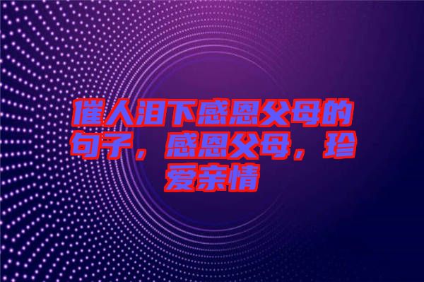 催人淚下感恩父母的句子，感恩父母，珍愛(ài)親情
