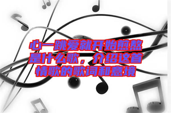 心一跳愛就開始煎熬是什么歌，介紹這首情歌的歌詞和意境