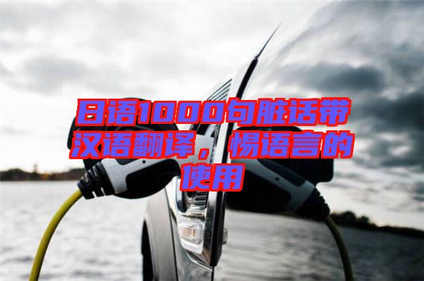 日語(yǔ)1000句臟話(huà)帶漢語(yǔ)翻譯，惕語(yǔ)言的使用