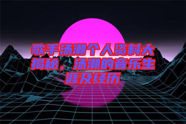 歌手湯潮個人資料大揭秘，湯潮的音樂生涯及經(jīng)歷