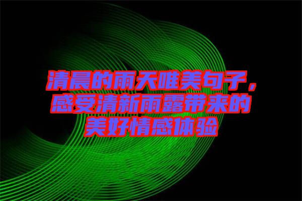 清晨的雨天唯美句子，感受清新雨露帶來的美好情感體驗