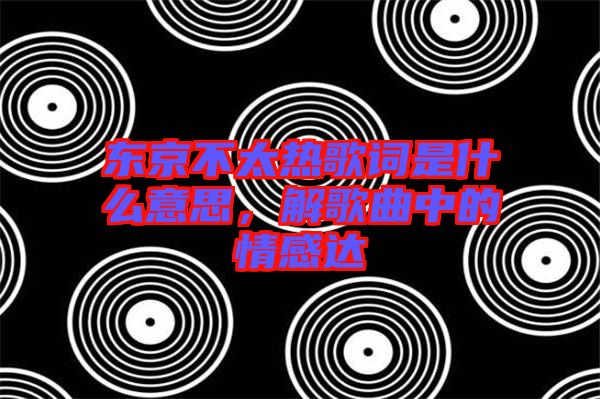 東京不太熱歌詞是什么意思，解歌曲中的情感達(dá)