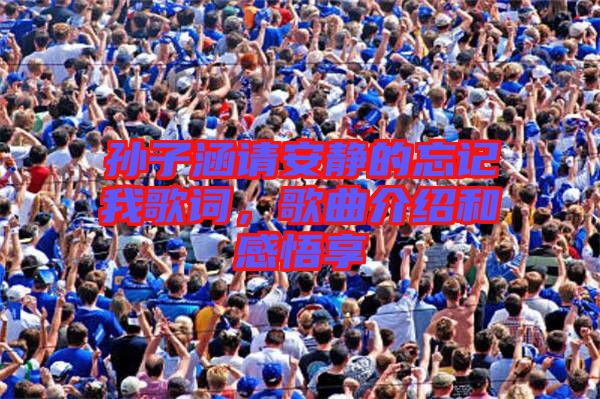 孫子涵請安靜的忘記我歌詞，歌曲介紹和感悟享