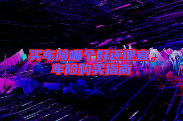 買車險哪個好還便宜，車險購買指南