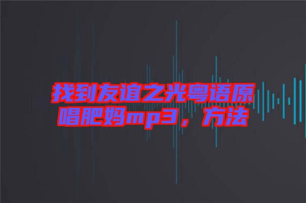 找到友誼之光粵語原唱肥媽mp3，方法