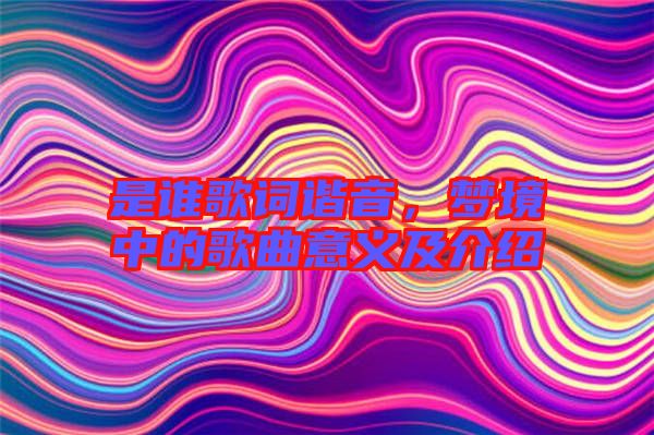 是誰歌詞諧音，夢境中的歌曲意義及介紹