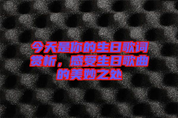 今天是你的生日歌詞賞析，感受生日歌曲的美妙之處