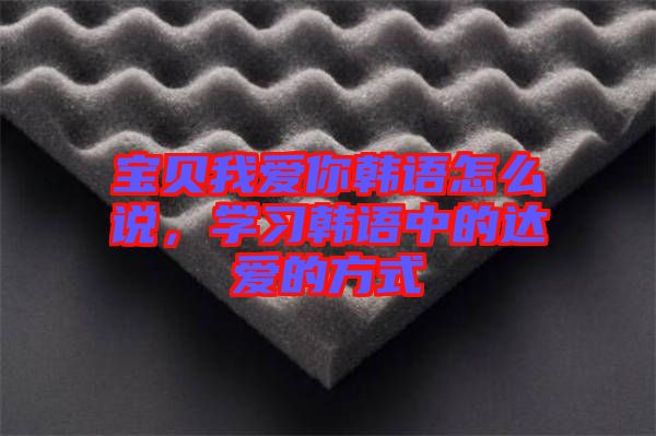 寶貝我愛你韓語怎么說，學(xué)習(xí)韓語中的達(dá)愛的方式