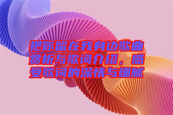 把你留在我身邊歌曲賞析與歌詞介紹，感受歌詞的深情與細(xì)膩