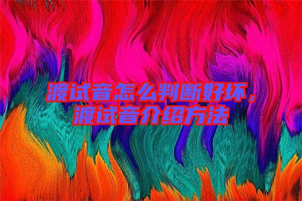 渡試音怎么判斷好壞，渡試音介紹方法