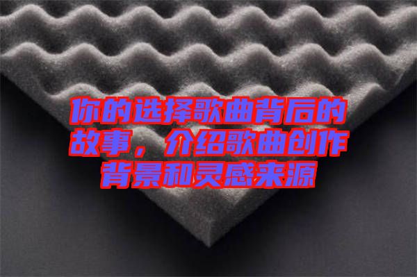 你的選擇歌曲背后的故事，介紹歌曲創(chuàng)作背景和靈感來源