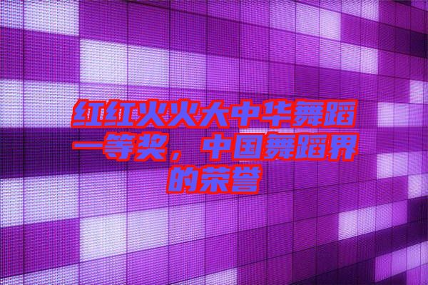 紅紅火火大中華舞蹈一等獎，中國舞蹈界的榮譽