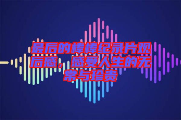 最后的棒棒紀(jì)錄片觀后感，感受人生的無(wú)常與珍貴
