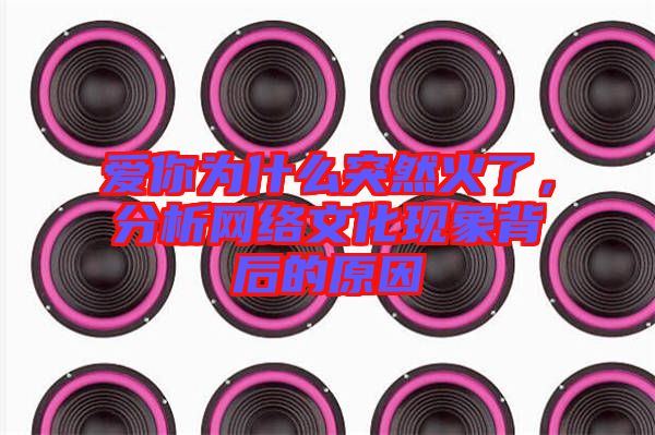 愛你為什么突然火了，分析網(wǎng)絡(luò)文化現(xiàn)象背后的原因