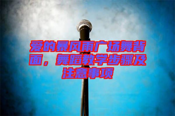 愛的暴風(fēng)雨廣場舞背面，舞蹈教學(xué)步驟及注意事項
