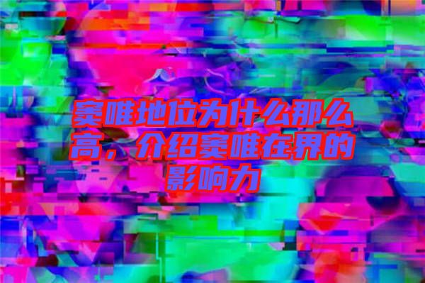 竇唯地位為什么那么高，介紹竇唯在界的影響力