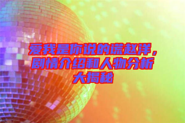 愛我是你說的謊趙洋，劇情介紹和人物分析大揭秘