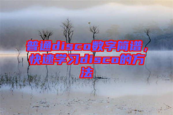 普通disco數(shù)字簡譜，快速學(xué)習(xí)disco的方法