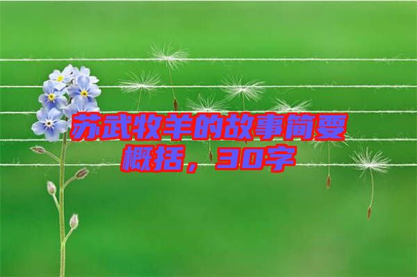 蘇武牧羊的故事簡要概括，30字