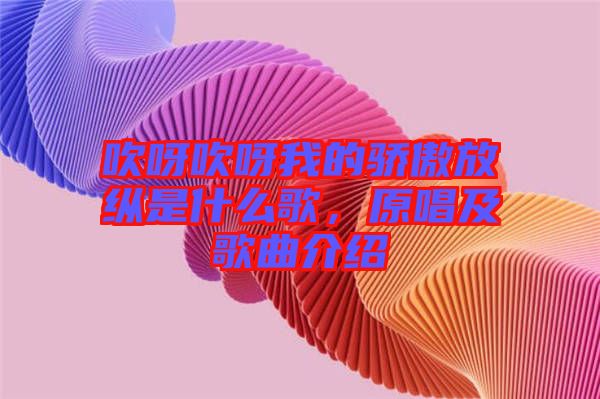 吹呀吹呀我的驕傲放縱是什么歌，原唱及歌曲介紹