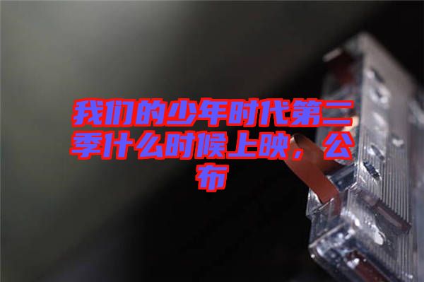 我們的少年時(shí)代第二季什么時(shí)候上映，公布
