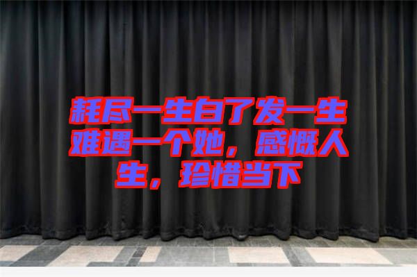 耗盡一生白了發(fā)一生難遇一個(gè)她，感慨人生，珍惜當(dāng)下
