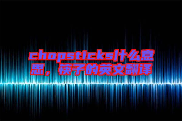 chopsticks什么意思，筷子的英文翻譯
