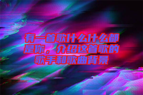 有一首歌什么什么都是你，介紹這首歌的歌手和歌曲背景