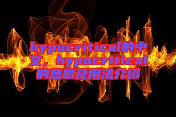 hypocritical的中文，hypocritical的意思及用法介紹