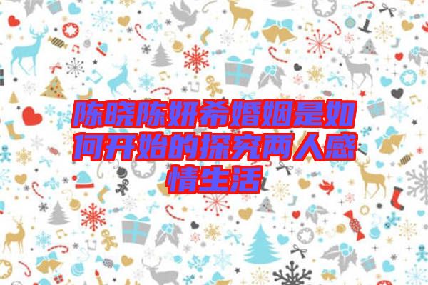 陳曉陳妍?；橐鍪侨绾伍_始的探究兩人感情生活