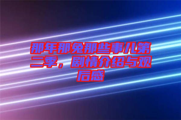 那年那兔那些事兒第二季，劇情介紹與觀后感