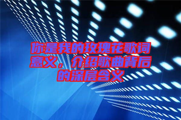 你是我的玫瑰花歌詞意義，介紹歌曲背后的深層含義
