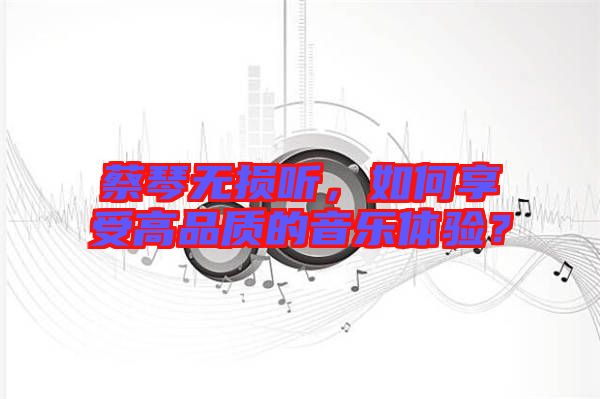 蔡琴無損聽，如何享受高品質(zhì)的音樂體驗？