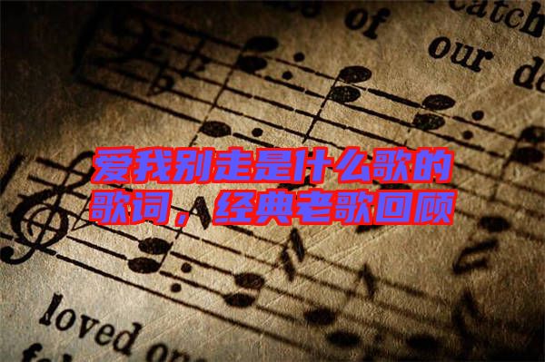 愛我別走是什么歌的歌詞，經(jīng)典老歌回顧
